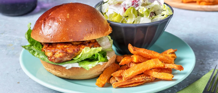 Traditional Chicken Burger With Wedges 